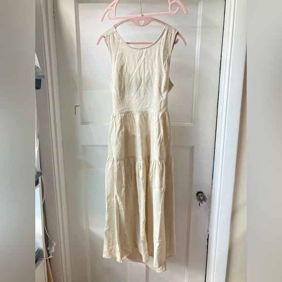 Petal + Pup Leisl Linen Dress in Beige - Picture 1 of 9
